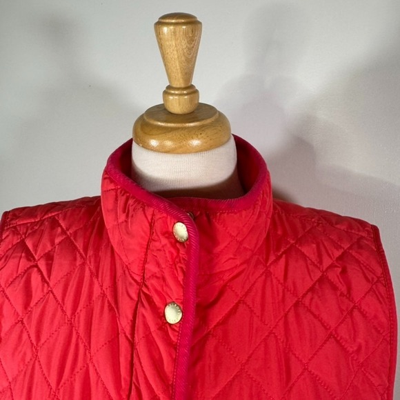 Talbot's Quilted Vest Size XLP Pink Zip Up Button Up - Picture 4 of 8